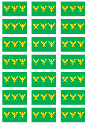 Caernarfonshire Flag Stickers - 21 per sheet