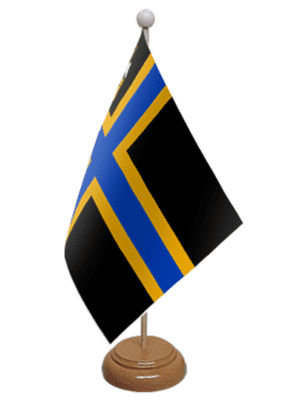 Caithness Desk / Table Flag with wooden stand and base