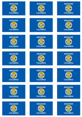 Calabria Flag Stickers - 21 per sheet