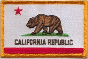 California Embroidered Flag Patch, style 08.