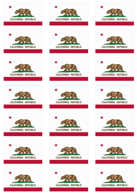 California Flag Stickers - 21 per sheet