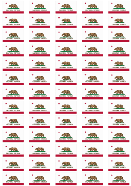 California Flag Stickers - 65 per sheet