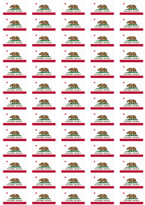 California Flag Stickers - 65 per sheet