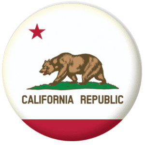 California State Flag 25mm Keyring