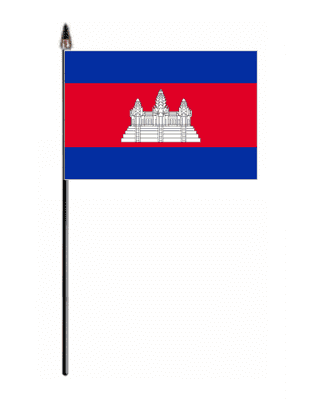 Cambodia Country Hand Flag - Small.