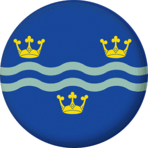Cambridgeshire County Flag 58mm Button Badge
