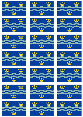 Cambridgeshire Flag Stickers - 21 per sheet