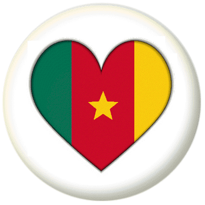 Cameroon Country Flag Heart 25mm Pin Button Badge