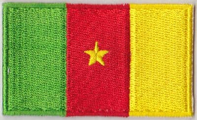 Cameroon Embroidered Flag Patch, style 04.