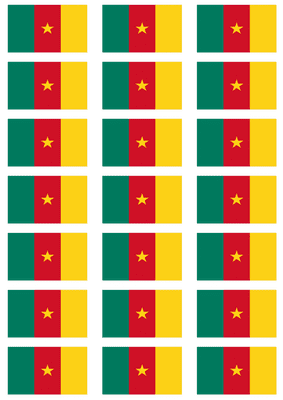 Cameroon Flag Stickers - 21 per sheet