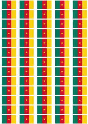 Cameroon Flag Stickers - 65 per sheet