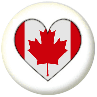 Canada Country Flag Heart 25mm Pin Button Badge