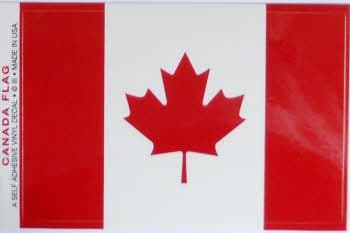 Canada Country Flag Rectangular Decal.