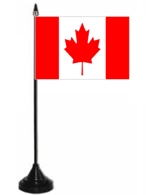 Canada Desk / Table Flag with plastic stand and base.