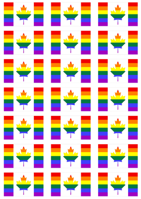 Canada Gay Pride Flag Stickers - 21 per sheet