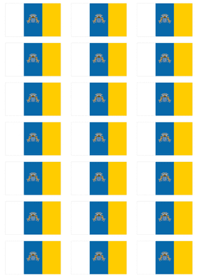 Canary Islands Flag Stickers - 21 per sheet