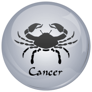 Cancer Astrology Grey 58mm Keyring