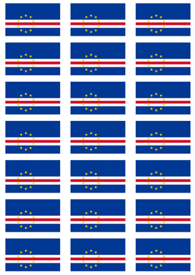 Cape Verde Flag Stickers - 21 per sheet