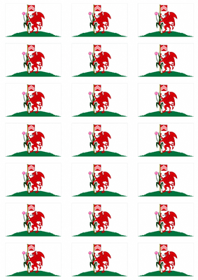 Cardiff Flag Stickers - 21 per sheet