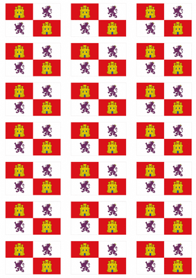 Castile and León Flag Stickers - 21 per sheet