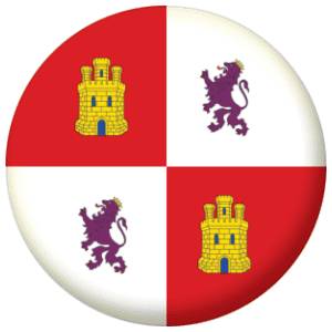 Castile and Lyon Flag 25mm Pin Button Badge.