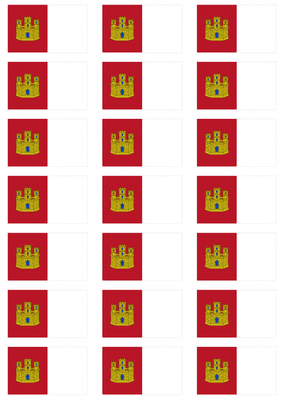 Castile-La Mancha Flag Stickers - 21 per sheet