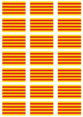 Catalonia Flag Stickers - 21 per sheet