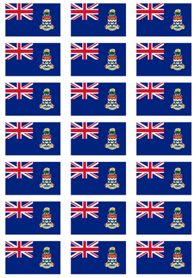 Cayman Islands Flag Stickers - 21 per sheet