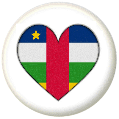 Central African Republic Country Flag Heart 25mm Pin Button Badge