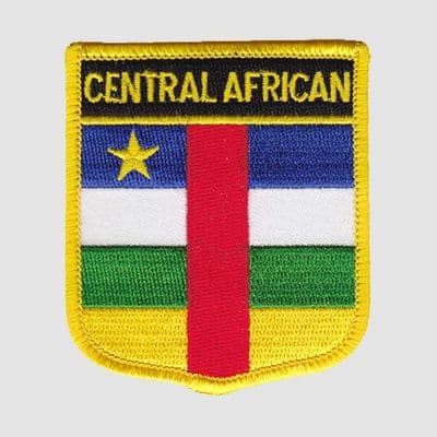 Central African Republic Embroidered Flag Patch, style 07.