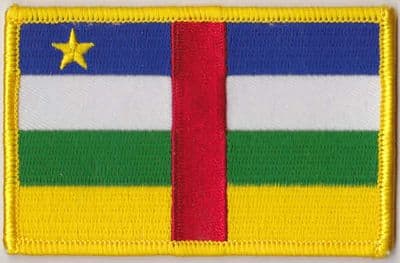 Central African Republic Embroidered Flag Patch, style 08.