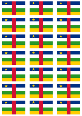 Central African Republic Flag Stickers - 21 per sheet