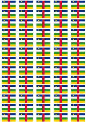 Central African Republic Flag Stickers - 65 per sheet