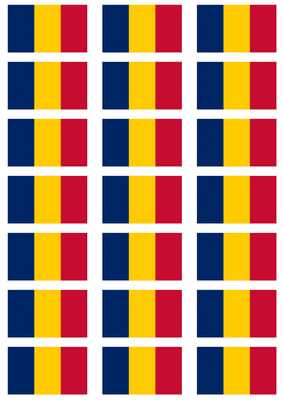 Chad Flag Stickers - 21 per sheet