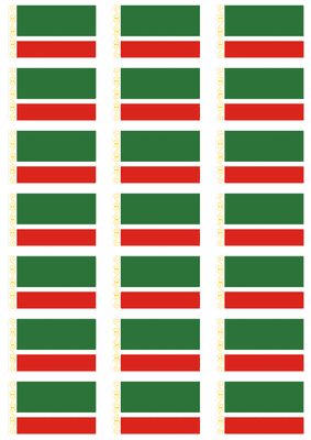 Chechen Republic Flag Stickers - 21 per sheet
