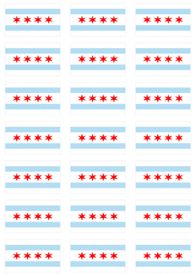 Chicago City Flag Stickers - 21 per sheet