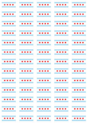 Chicago City Flag Stickers - 65 per sheet