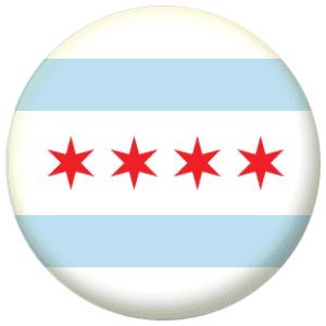 Chicago (Illinois) Flag 58mm Button Badge