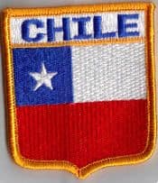 Chile Embroidered Flag Patch, style 06.