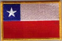 Chile Embroidered Flag Patch, style 08.