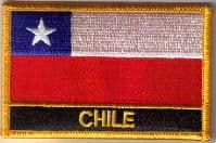 Chile Embroidered Flag Patch, style 09.