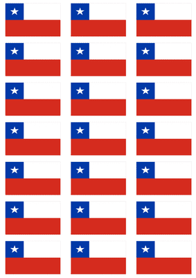 Chile Flag Stickers - 21 per sheet