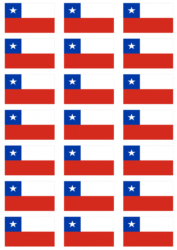 Chile Flag Stickers - 21 per sheet