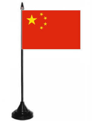 China Desk / Table Flag with plastic stand and base.