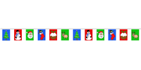 Christmas Multi Bunting, rectangular, 8 metre