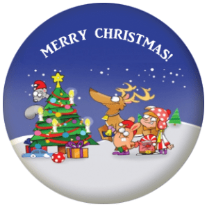 Christmas Scene 25mm Pin Button Badge