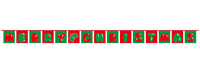 Christmas Text Bunting, square, 5 metre