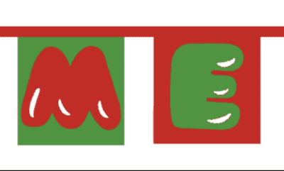 Christmas Text Bunting, square, 5 metre