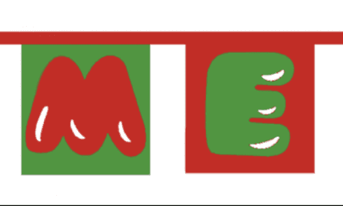 Christmas Text Bunting, square, 5 metre