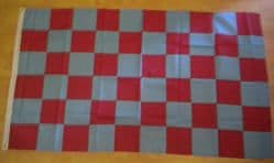 Claret and Blue Checkered Large Flag - 5' x 3'.